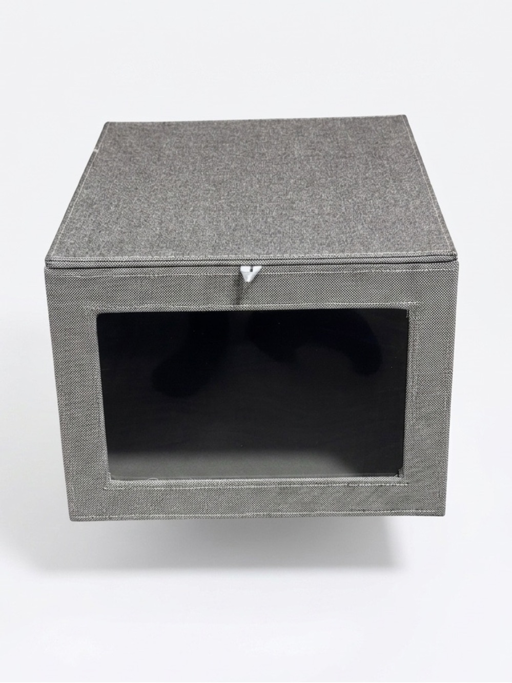 Like New The Container Store Cambridge Drop-Front Shirt Box Grey Linen
